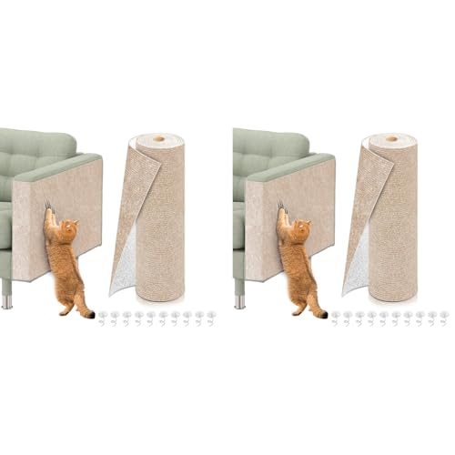 Qpets® Cat Scratch Pad Scratching for Cats Wall Scratcher Mat Cuttable Adhesive Pet for Cabinet Couch Floor 40x100cm 2PCS Qpets® Cat Scratch Pad Scratching for Cats Wall Scratcher Mat Cuttable Adhesive Pet for Cabinet Couch Floor 40x100cm 2PCS